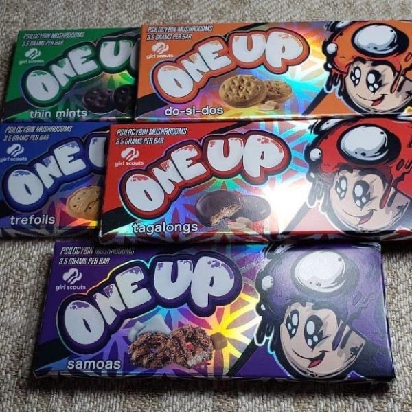 One Up mushroom Chocolate Bars